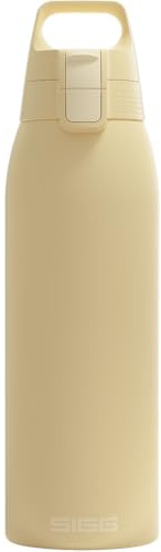 SIGG - Isolierte Trinkflasche - Thermosflasche Shield Therm One Opti Yellow kohlensäurehaltige Getränke - Auslaufsicher - Spülmaschinenfest - BPA-frei - 90% recycelter Edelstahl - Hellgelb - 1L
