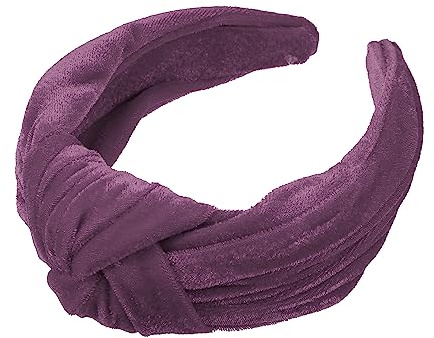 VOCOSTE Cerchio Per Capelli Velluto Largo Annodato Fucsia 1 Pezzo | Materiale: Panno, Dimensione: 13x5cm, Uso: Quotidiano, Festa, Lavoro, Nozze, Caratteristiche: Morbido, Elastico, Confortevole