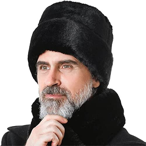 VONGAZ Wintermütze Warme Mütze Herren-Winter-Trappermütze, Russische Uschanka-Mütze, Warme Bombermütze Für Skifahren, Jagen, Radfahren Strickmütze Winter Mütze