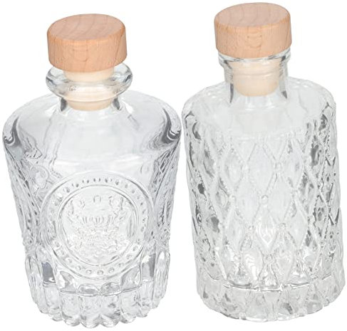 PRETYZOOM 2pcs European Roman Column Wine Bottle Small Glass Bottles for Liquor Storage Wedding Craft Honey Caviar