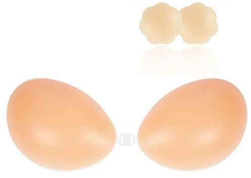 Nippelpads, Klebe Bh Rückenfrei, Push-Up Klebe Bh, Große Brust, Brustwarzen Abdeckungen, Unsichtbarer, Nipple Cover für Abendkleid Brautkleid Badeanzug und Rückenfreie,Sticky Bra mit 2Pcs Nippelpads-B