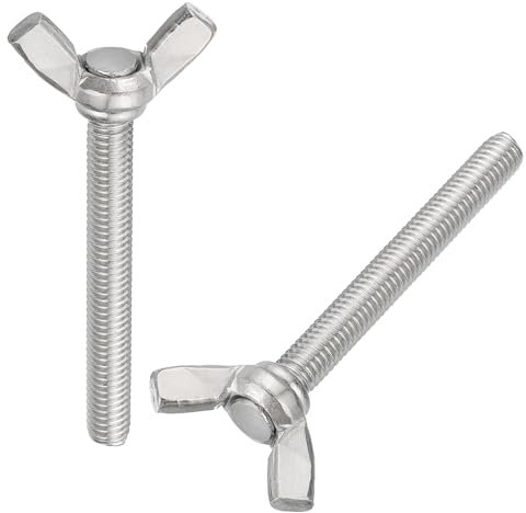 QUARKZMAN 20 Stück M6-1x50mm Flügelschrauben, Schmetterlingsbolzen, 304 Edelstahl Flügelschraube Daumenschrauben