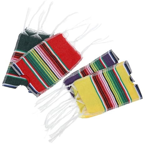 Alipis 4stücke Teiliges Mexikanisches Bierflaschen Bunte Mini Serapes Flaschenhüllen Für Cinco De Mayo Dekoration Karneval Fassaden Verkleidung