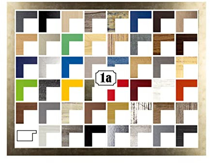 Multicolore Bilderrahmen Posterrahmen Puzzlerahmen 48x68 cm Farbe Gold Antik Blattgold 68x48 cm mit weisser Rückwand und Antireflex Acrylglas