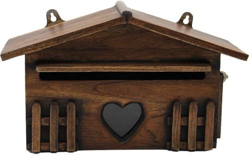 Cassetta Postale per Cabina in Legno Cassetta per Le Lettere Rustica Vintage Resistente alla Pioggia per Esterni Cassetta Postale per L'arredamento della Casa, del Bar