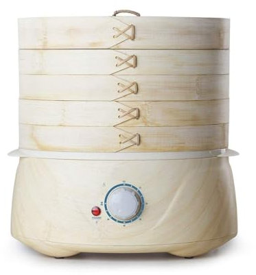 hixswnu 3-Tier Bamboo and Stainless Steel Electric Steamer for Steaming Various Delicacies like Dim Sum, Dumplings, Buns, Vegetables and Rice