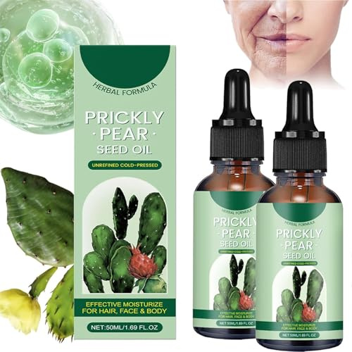 2025 New Prickly Pear Seed Oil, 100% Pure Organic Prickly Pear Oil for Face, Skin, Hair & Nails, Dry Skin & Body Moisturizer (2)