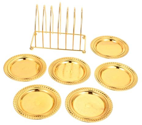 PRETYZOOM Elegant Food Trays Storage Racks Coffee Coasters Plate Storage Rack Kitchen Gadget