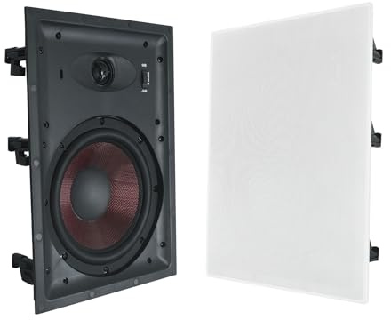 Rockville Pair WA858 320W in-Wall Speakers, 8 Kevlar Woofer, Silk Dome Tweeter, Magnetic Grilles, 2-Position Tweeter Control, 8-Ohm, for Home Theater & Whole-House Audio