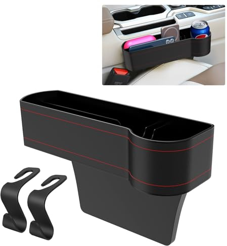 Getränkehalter Auto, Multifunktionale Becherhalter Auto, Universell Flaschenhalter Auto, Getränke Halter, Autositz Organizer für Kaffeebecher Getränkedose Phone, PU Leder Car Cup Holder, 2 Haken