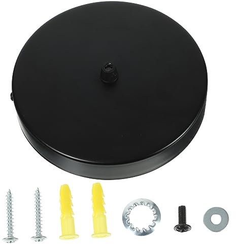 Uonlytech Runde Deckenplatte Aus Robustem Eisen Für Baldachinleuchte Vintage Lampenbaldachin Schwarze Abdeckplatte Für Deckenleuchte Passend Für Wandlampen Wohnzimmer Und Restaurant