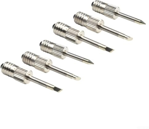 HavenDomicile Lötkolbenspitzen-Set aus Stahl, mit E10-Anschluss, USB-betriebene Stahlspitzen für allgemeine Schweißaufgaben, 6 Stück