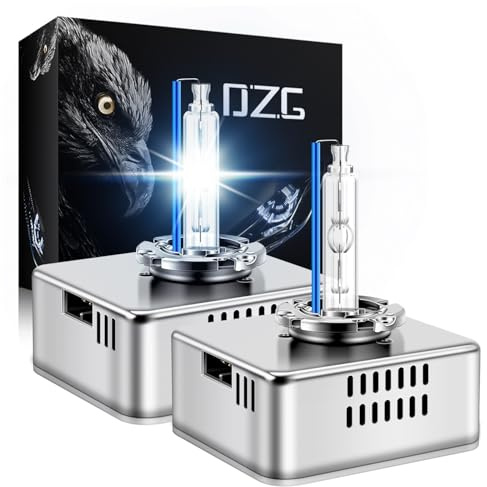 DZG D5S HID Headlight Bulbs for 2016 2017 2018 Chevy Silverado 1500 WT LS LT 2015-2018 GMC Sierra 1500 2500 3500 HD, 8000K Cool White 35W Metal Base Xenon Replacement High Low Beam Bulb, Pack of 2