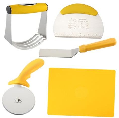ULTECHNOVO 5stücke Pizza Cutter Rad Teigwerkzeuge Pizzaschaufel Küchenwerkzeug Backwerkzeug Teigschneider Mit Messskala Für Schneiden Und Backen