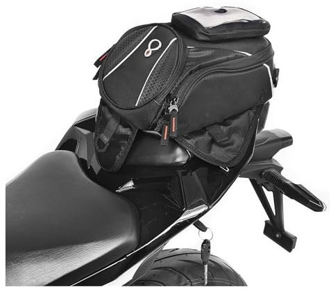 Bolsa de Moto Borsa Magnetica Touch Screen Navigatore Serbatoio Carburante Motocross Borsa Impermeabile Locomotiva Sedile Posteriore Equipaggiamento Motociclista Borsa Multifunzione Da Sella(Nero)