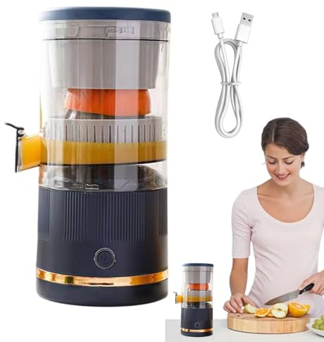 Exprimidor eléctrico de cítricos - exprimidor recargable para prensa de naranja y lima | Máquina compacta de de cítricos con taza de licuadora, diseño fácil para cocina o fabricante de lim