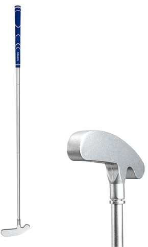 Putter de golf 34 pouces Putter de golf amovible à trois sections Club d'exercices Putter maillet en acier inoxydable avec tête en acier inoxydable et poignée antidérapante, léger et portable pour