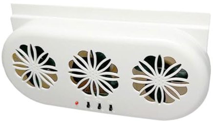 AKOOSY Ventilador USB para Coche con Ventilación Enfriador Solar para Ventana Circulación de Aire Compatible Ventilador Refrigerante para Vehículo Color Blanco