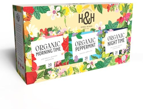 Heath & Heather Organic Herbal Tea Bags - Daily Rituals Gift Set | Morning Time, Peppermint & Night Time | Part of the Best Sellers Range