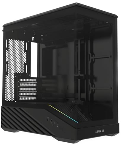 Lian Li Vector V100MIX V100 Mini Boîtier PC compact en verre trempé panoramique compatible avec Backet-Connect Micro-ATX, GPU 415 mm, radiateur 360 mm, ventilateurs 9 x 120 mm, filtre à poussière, RVB