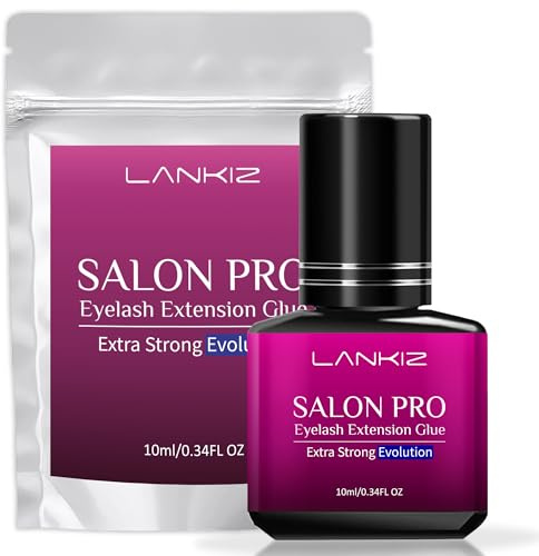 LANKIZ Wimpernkleber, Max. 8 Wochen Haltbarkeit Wimpern Extensions Kleber, 1-2s Sekundenschnelle Haftung, 10ML PRO UPGRADE Wimpern Kleber, Hypoallergen, Profi-Gebrauch