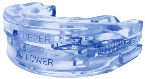 DOHUG Orthese Anti-Ronflement Silicone RÉGLABLE - Gouttière Anti-Ronflement & Bruxisme - Efficace Hommes/Femmes - Puissant, Adaptable, Sécurité Dentaire (Bleu)