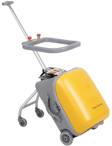 Resväska för barn, kreativt resebagage med barnstol och spinner-hjul för småbarn, barnvagnsdesign för pojkar och flickor