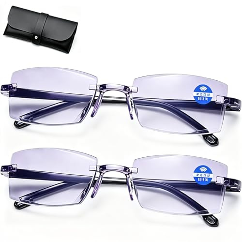 Brille Die Sich Automatisch Der Sehstärke Anpasst, 2 Stück Autofokus Brille mit Selbsteinstellung, Intelligente Zoom Blaulichtfilter Lesebrille von Nah Und für Herren Damen