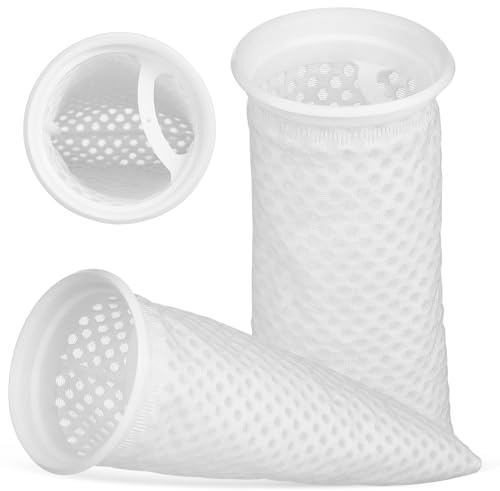 HOOWIFFY Chaussettes Filtrantes Nid d'abeille et Facile à Utiliser en Coton Blanc Lot de 2 Pièces Filtration pour Aquarium pour Aquarium et Évier