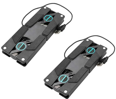 Mikikit Tappetino di Raffreddamento USB per Laptop Doppia Ventola Nero, Supporto Pieghevole in Abs per Dissipazione del Calore, per Festa Estiva