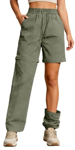 Pantaloni da cerniera trekking da Donna con pantaloncini convertibili con Zip off Traspiranti ad Asciugatura Rapida Elasticizzati Gambe Rimovibili per attività all'Aria Aperta Estivi Funzionali