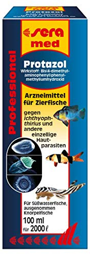 sera med Professional Protazol 100 ml - Arzneimittel für Fische gegen einzellige Hautparasiten wie Ichthyophthirius multifiliis, Medizin fürs Aquarium