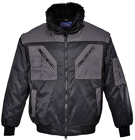 Portwest PJ20 Blouson pilote bicolore Noir/Gris, 5XL