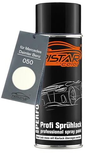 TRISTARcolor Autolack Spraydose für Mercedes 050 Weiss/Polizeiweiss | für Mercedes / Daimler Benz, Basislack, Sprühdose 400ml