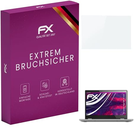 atFoliX Glasfolie kompatibel mit Lenovo Yoga 520 14 inch Displayfolie, 9H Hybrid-Glass FX Schutzpanzer Folie