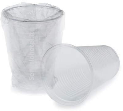 Lot de 100 verres transparents scellés individuellement de 220 cc pour restauration hôtels centres de beauté saunas
