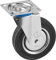Metafranc Lenkrolle Ø 200 mm - 140 x 110 mm Platte - Vollgummi-Rad - Weiche Lauffläche - Rollenlager - 205 kg Tragkraft / Transportrolle / Möbelrolle / Schwerlastrolle / 803080