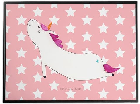 Mr. & Mrs. Panda Schreibunterlage Einhorn Yoga - Geschenk, schreibtischunterlagen, schreibtischauflagen, Yogamatte, Entspannung, Unicorn, schreibtischunterlage, tischmatte, Einhörner, Lustig, Sport