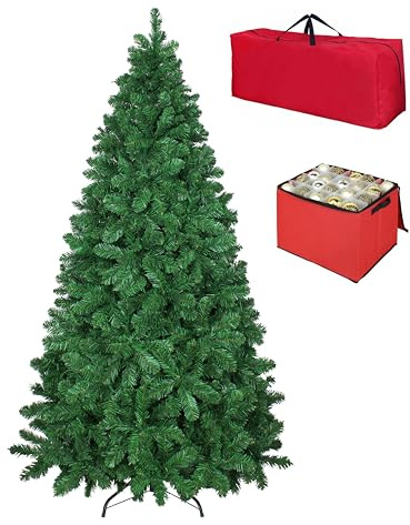 Totò Piccinni Albero di Natale Artificiale NOEL, Folto, Effetto Realistico, Rami a Gancio, Facile Montaggio, PVC, Ignifugo con Borsone (240 cm, Verde)