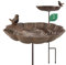WILDLIFE FRIEND Vogeltränke stehend auf Stab - Gusseisen Vogelbad für Garten und Balkon - Frostsichere Wasserschale - Robust und Langlebig - 63 cm Höhe - Winterfest, Insektenfreundlich