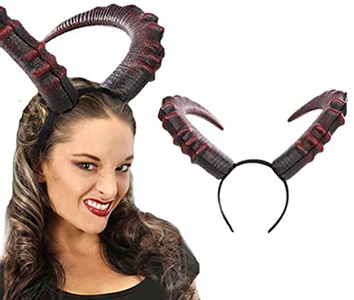 Asarly Bull Horn Teufel Dämon Hörner Stirnband Halloween Karneval Kostüm Foto Requisiten Cosplay Hörner Kopfstück Zubehör