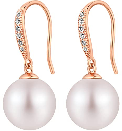 Perlenohrringe Silber Perle Ohrringe Hängende Perlen Ohrringe,Perlenohrringe Silber 925 Hängend,Ohrringe Perle Silber Damen,Perlen Ohrringe Hänger Silber Perlenohrringe Rosegold Perlen Ohrringe
