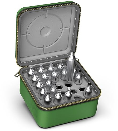 SHBC 12g CO2 Cartridges Case - Silent Travel Organizer Holder, Safe Storage for 12-Gram CO2/N2O Cartridges, Compatible with Crosman Umarex​