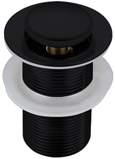 BALNEO Universal Sink Plug Click Cone Pop-Up Svart, Mässing, Rostskyddad, 4 tätningar, Packning, Avloppskoppling, 61 Mm X G1 1/4, Utan Bräddavlopp, Click B