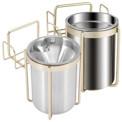 OSALADI Aschenbecher Zur Wandmontage Aus Edelstahl 2 Stück Aschenbecher Metallaschenbecher Wandmontage Rußbox Elegantes Design