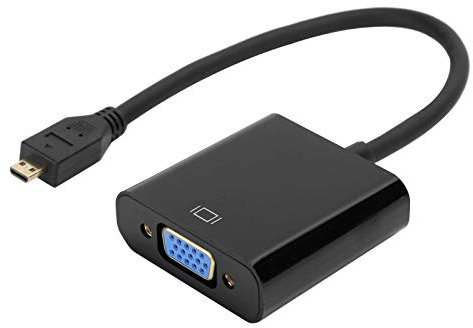 Septpenta Micro HDMI To VGa Video Converter Compatibility with Pi 4B, Support 1080P, HDCP, HD Stable Transmission, 180mm Long Micro HDMI To VGa Video Adapter(Micro HDMI to VGA)