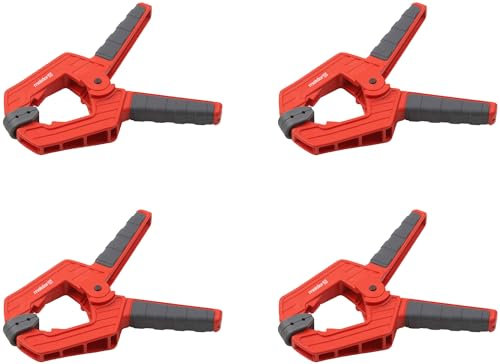Meister Morsetto a molla, apertura alare: 75 mm, 4 pezzi, ganasce mobili, fissaggio sicuro e con una sola mano, morsetto per colla professionale, morsetto universale, morsetto di montaggio, 5217110