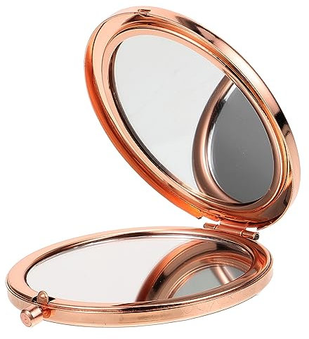 POPETPOP Doppelseitiger Runder Mini-Spiegel Handtaschenspiegel Für Damen Kompakter Make-up-Geldbeutel Kompakt Zum Valentinstag