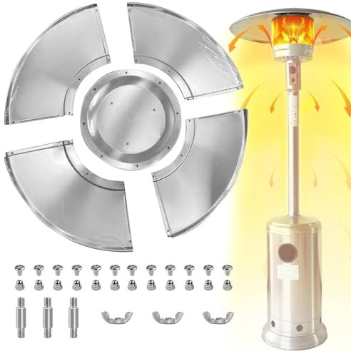 Anulely Dôme de Remplacement pour Chauffage de terrasse - Pièces de Rechange pour Chauffage de terrasse de 33 Pouces avec 3 Trous pré-percés - Déflecteur de Chaleur de Foyer, Accessoires de