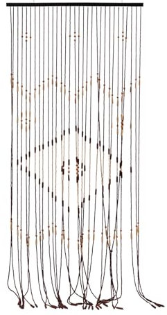 208cm Türvorhang Bambusvorhang Insektenschutz Perlenvorhang Fadenvorhang Hölz Bambus Ringe Diamant Muster Perlen Design - Deko Holzperlen Vorhang